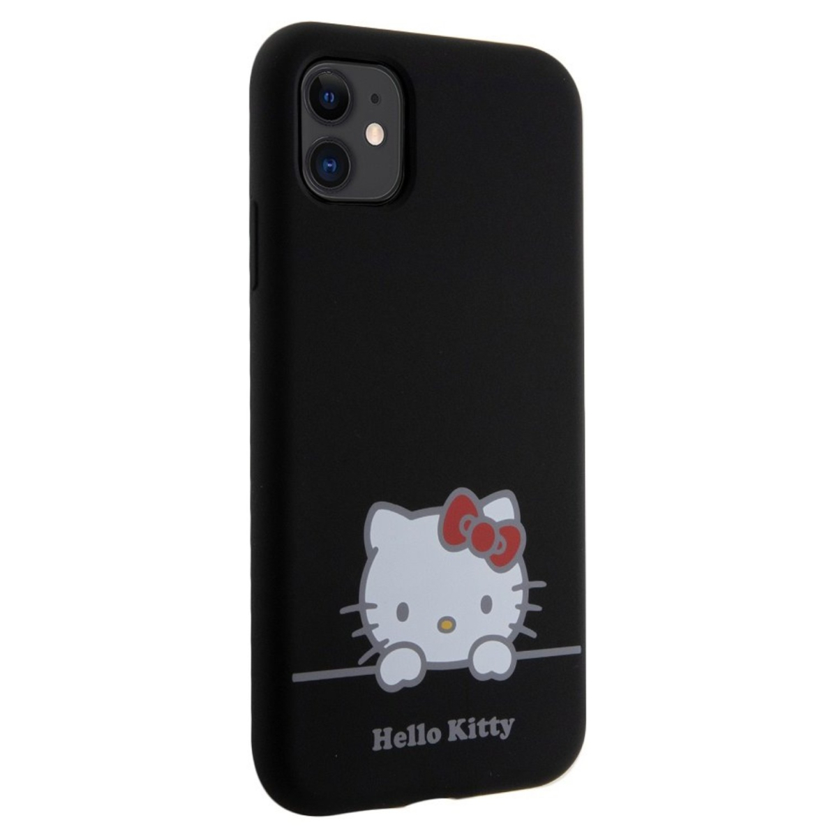 iPhone 11 Black Liquid Silicone Daydreaming Logo HELLO KITTY nugarėlė 1