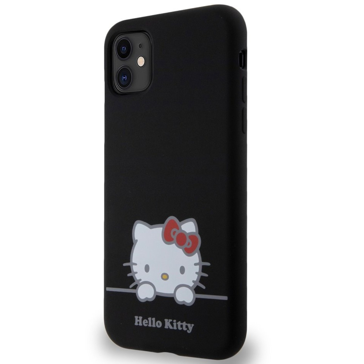 iPhone 11 Black Liquid Silicone Daydreaming Logo HELLO KITTY nugarėlė 3