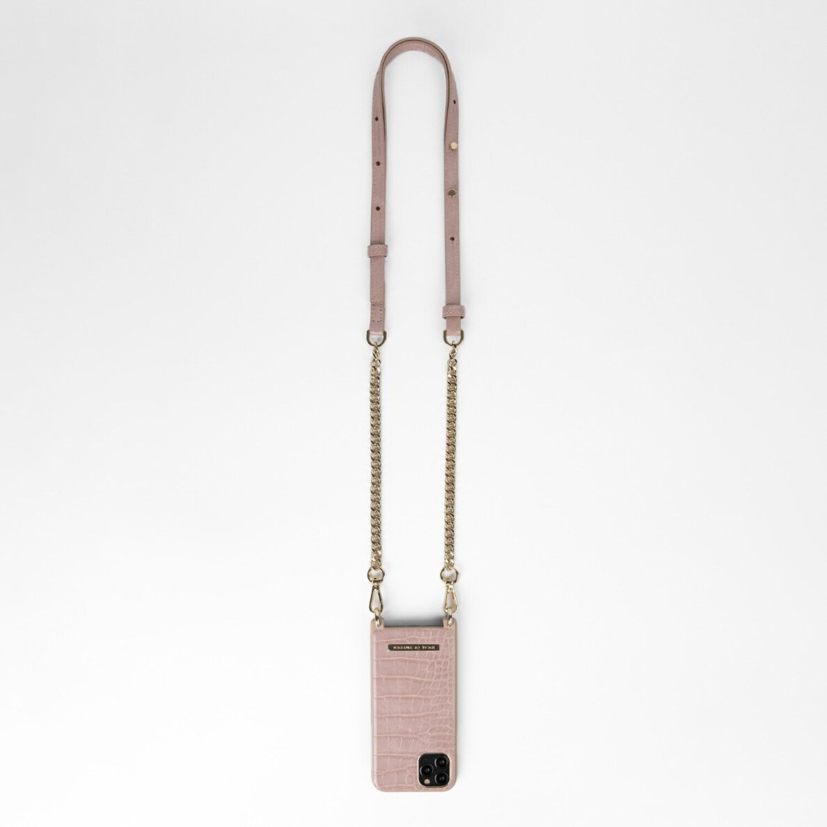 iPhone 11 iDeal Of Sweden nugarėlė su grandinėle Misty Rose Croco 2