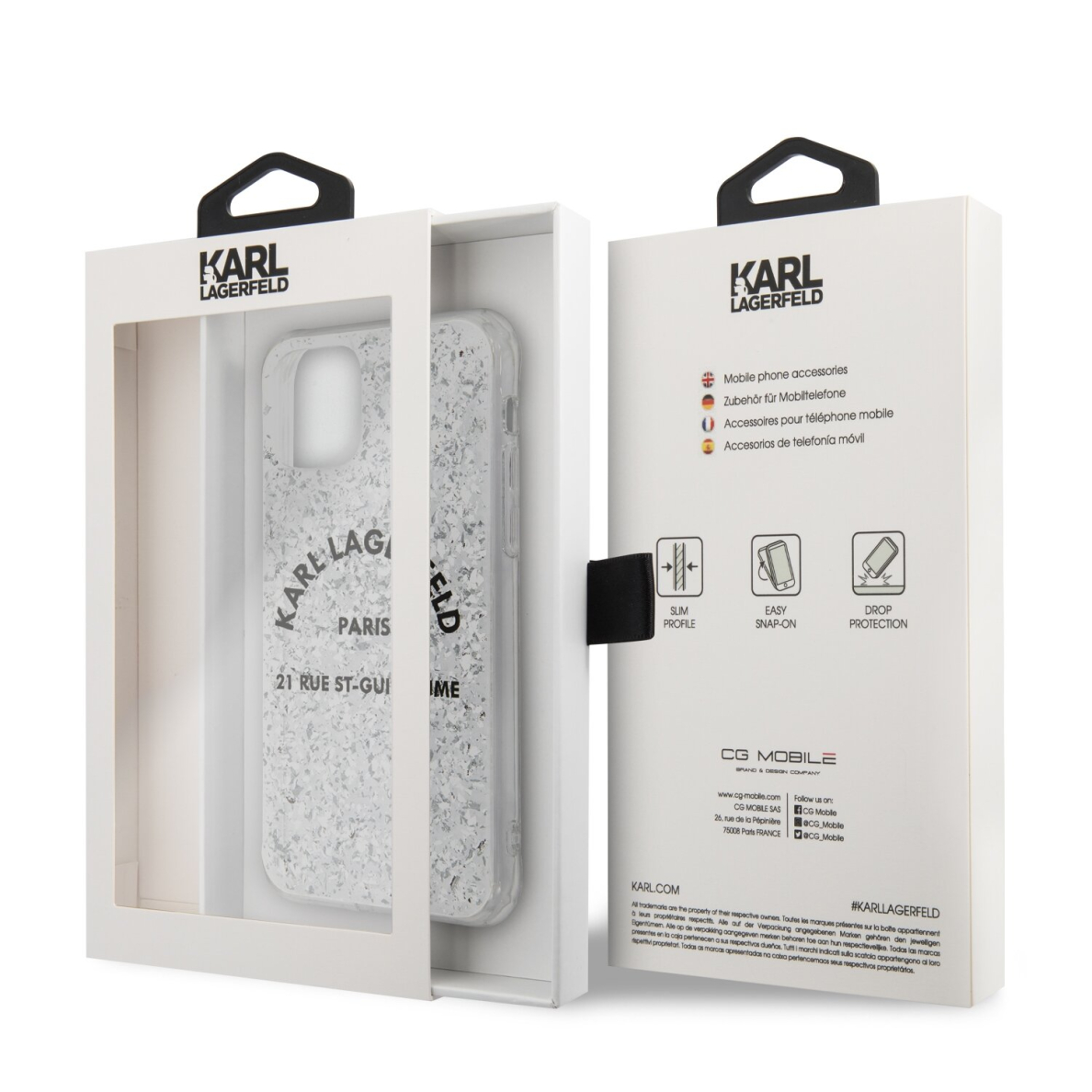 iPhone 11 PRO MAX gelsva glitter KARL LAGERFELD nugarėlė KLHCN65TRFGSL 5