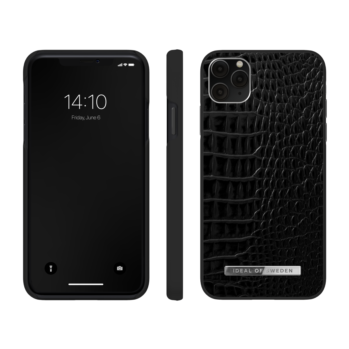 iPhone 11 PRO MAX iDeal Of Sweden Atelier nugarėlė Neo Noir Croco Silver 2