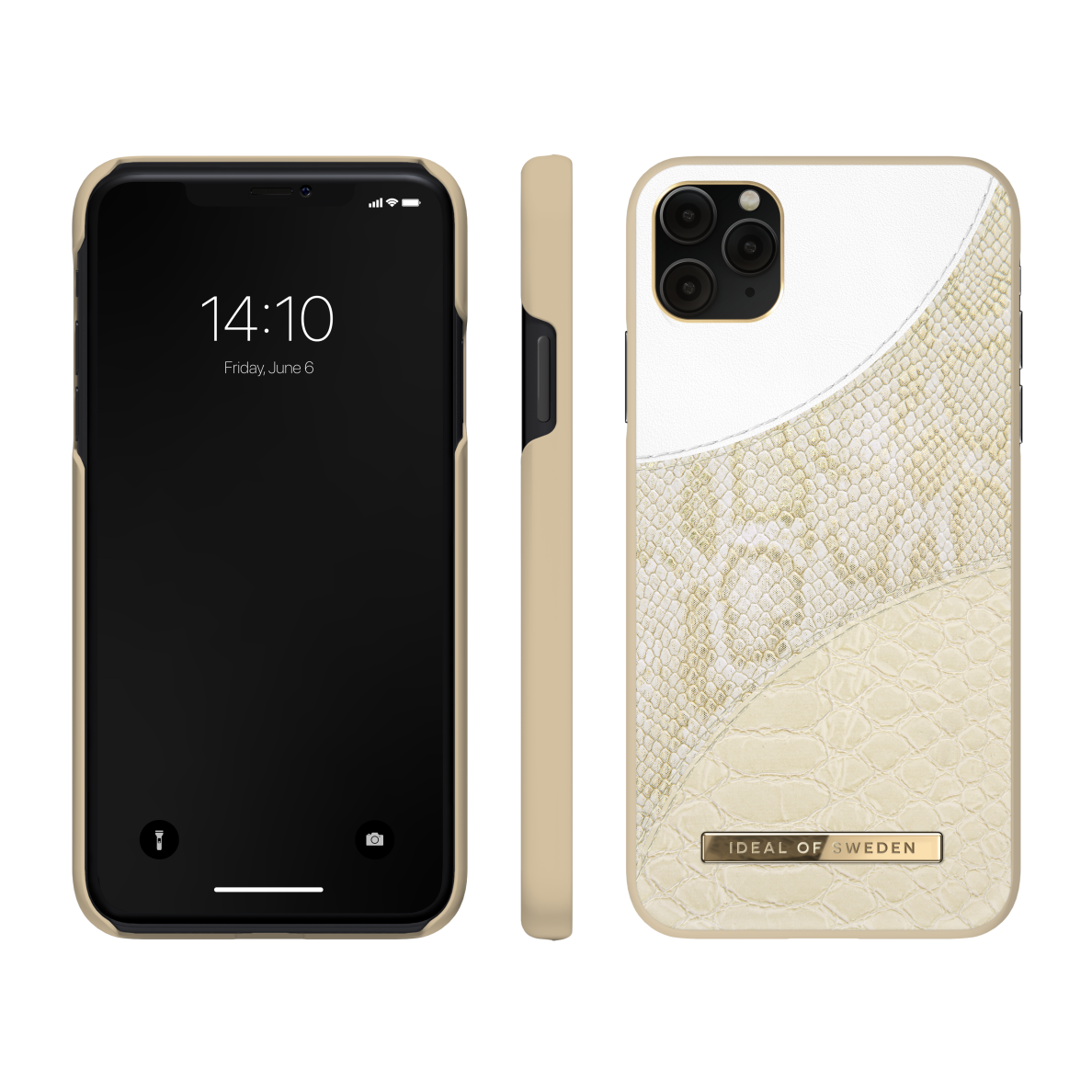 iPhone 11 PRO MAX iDeal Of Sweden nugarėlė Cream Gold Snake 2