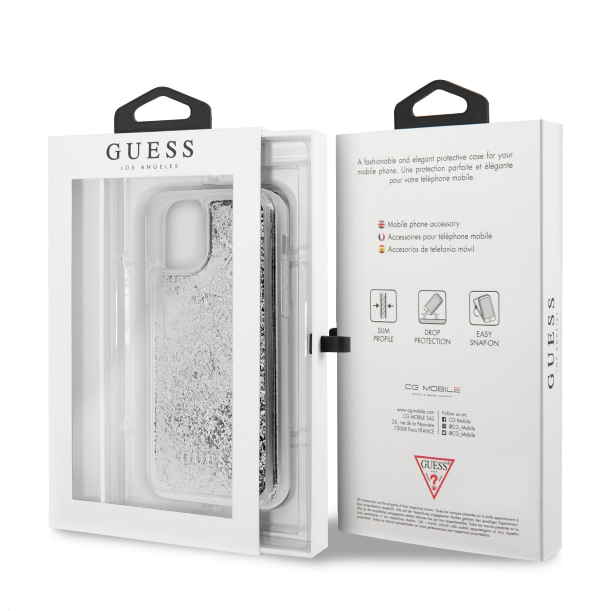 iPhone 11 PRO sidabro spalvos GUESS nugarėlė GUHCN58GLHFLSI 5