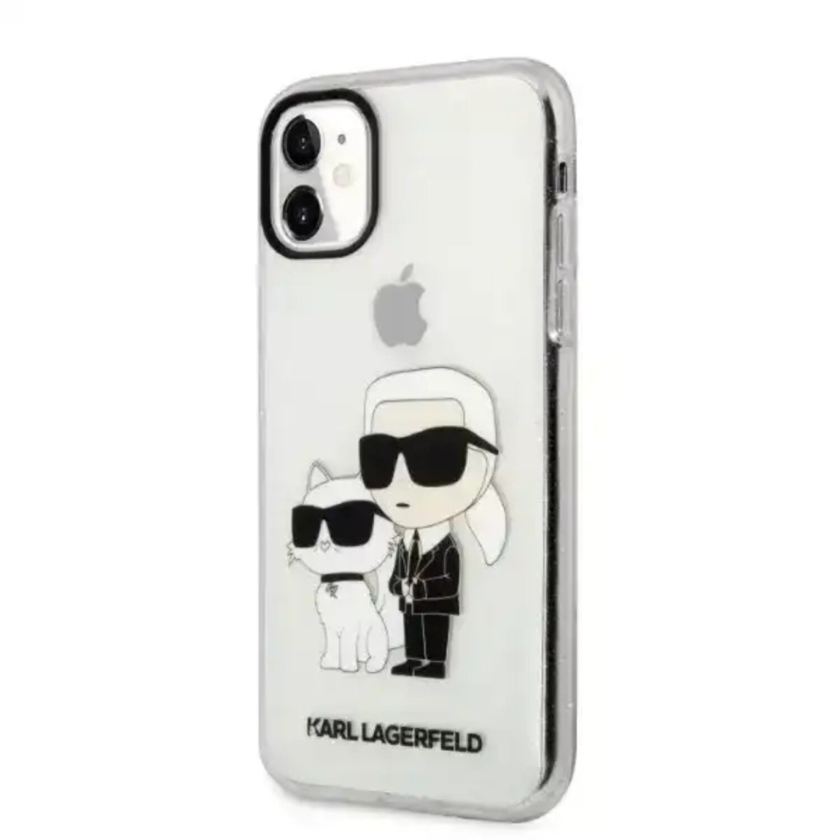 iPhone 11 transparent Glitter Kar&Choupette KARL LAGERFELD nugarėlė 1