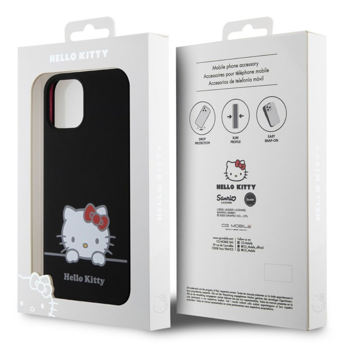 iPhone 12 / 12 PRO Black Liquid Silicone Daydreaming Logo HELLO KITTY nugarėlė 5