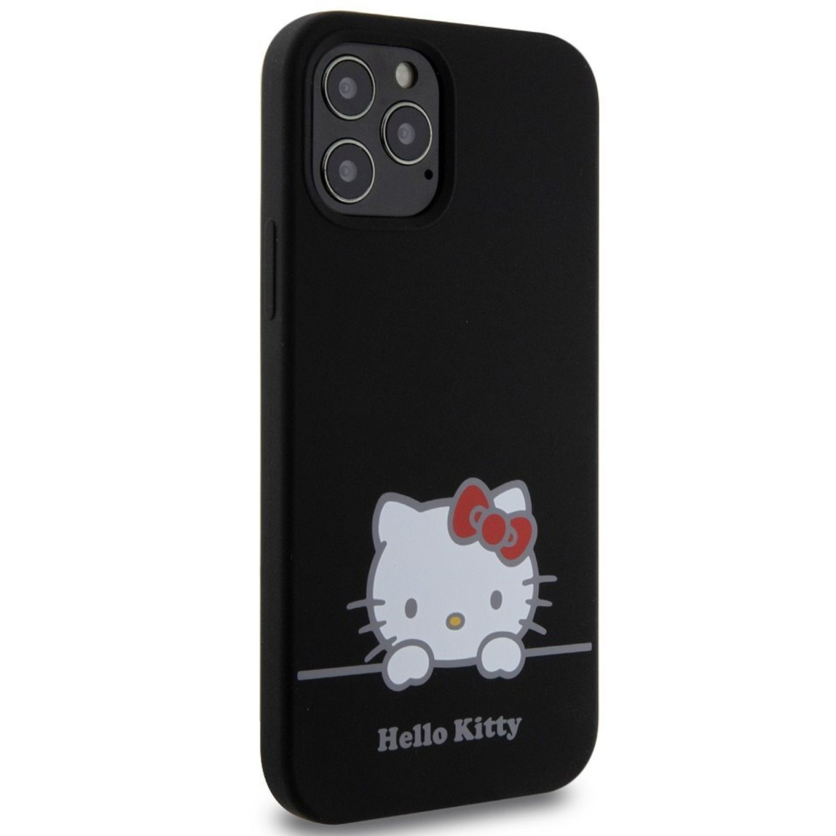 iPhone 12 / 12 PRO Black Liquid Silicone Daydreaming Logo HELLO KITTY nugarėlė 1