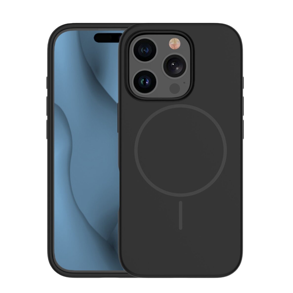 iPhone 12 / 12 PRO black SLIM SILICONE MagSafe nugarėlė