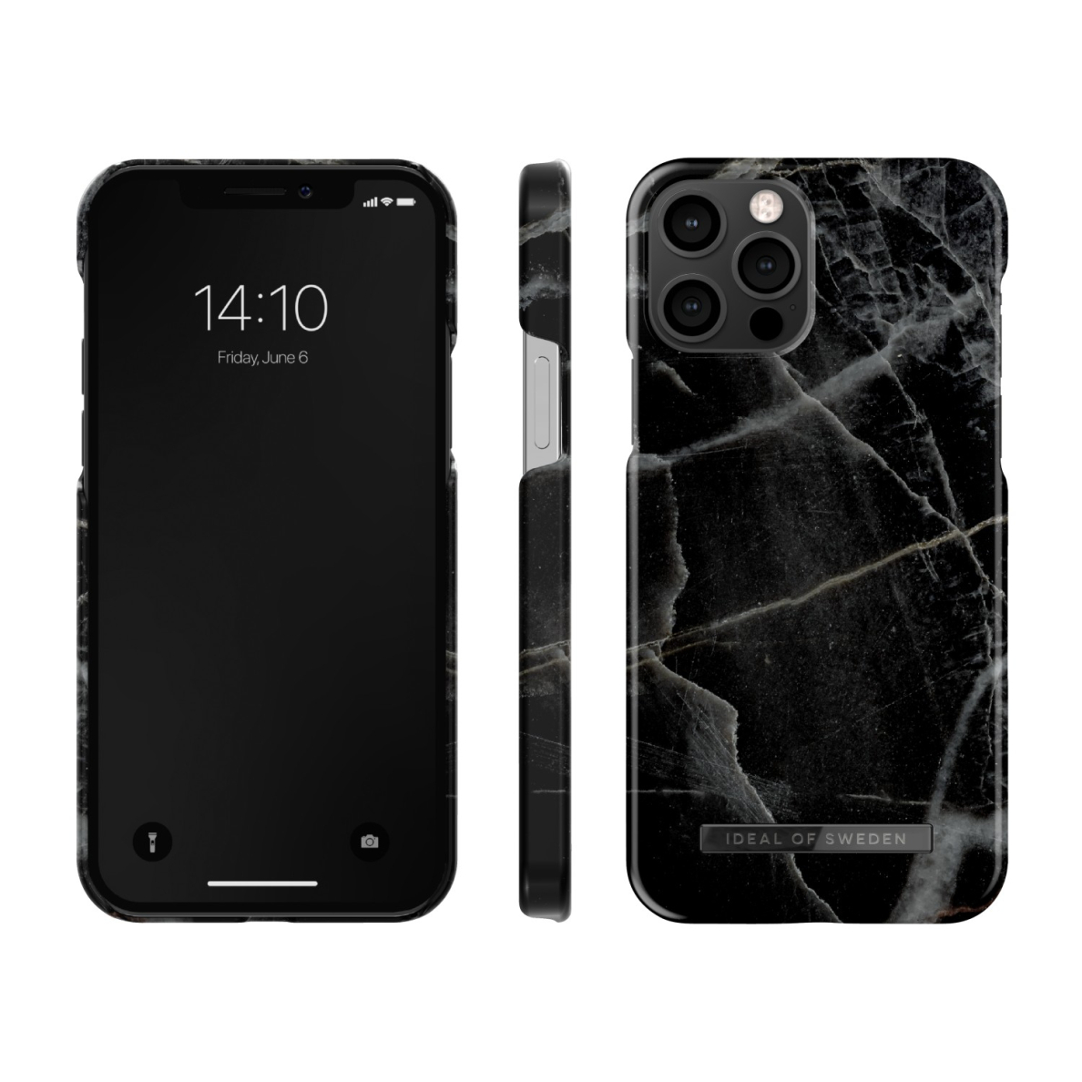 iPhone 12 / 12 PRO iDeal Of Sweden MagSafe nugarėlė Black Thunder Marble 1