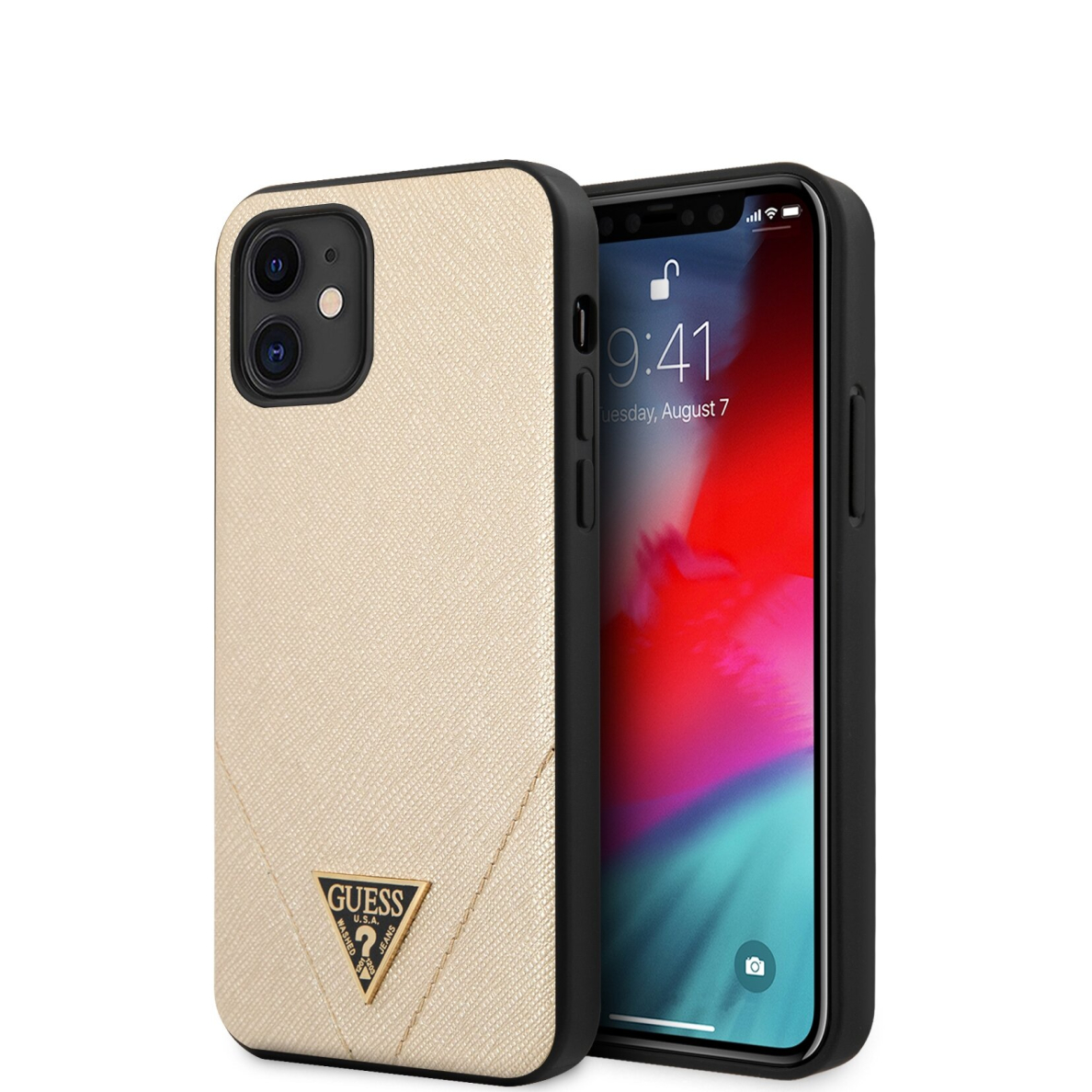 iPhone 12 MINI aukso spalvos GUESS nugarėlė GUHCP12SVSATMLLG iPhone 12 MINI aukso spalvos GUESS nugarėlė GUHCP12SVSATMLLG