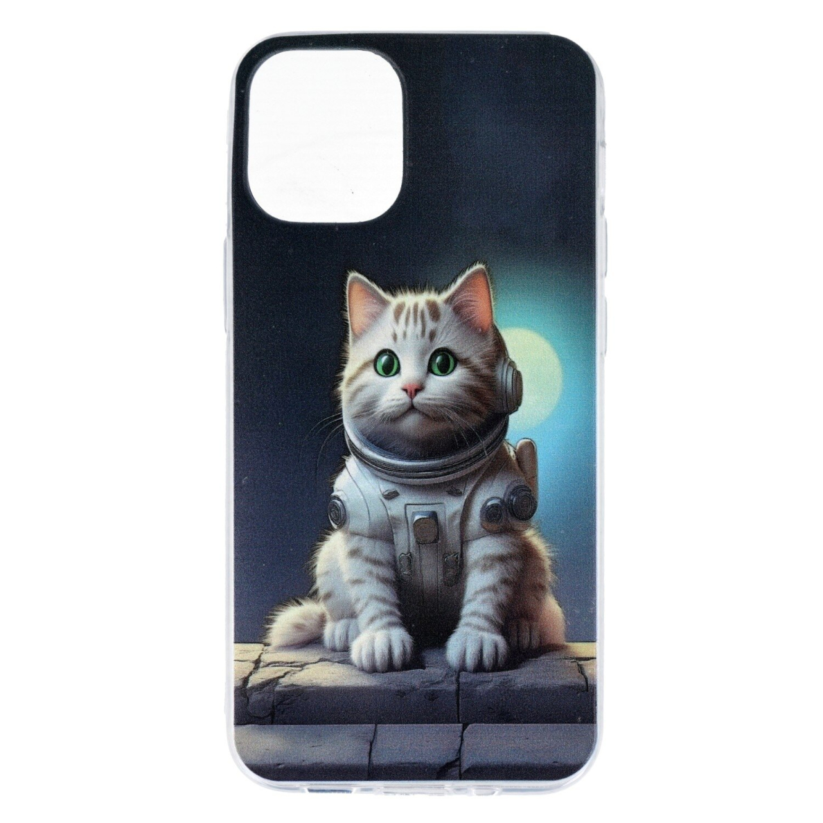 iPhone 12 MINI clear nugarėlė Astronaut Cat Design00317