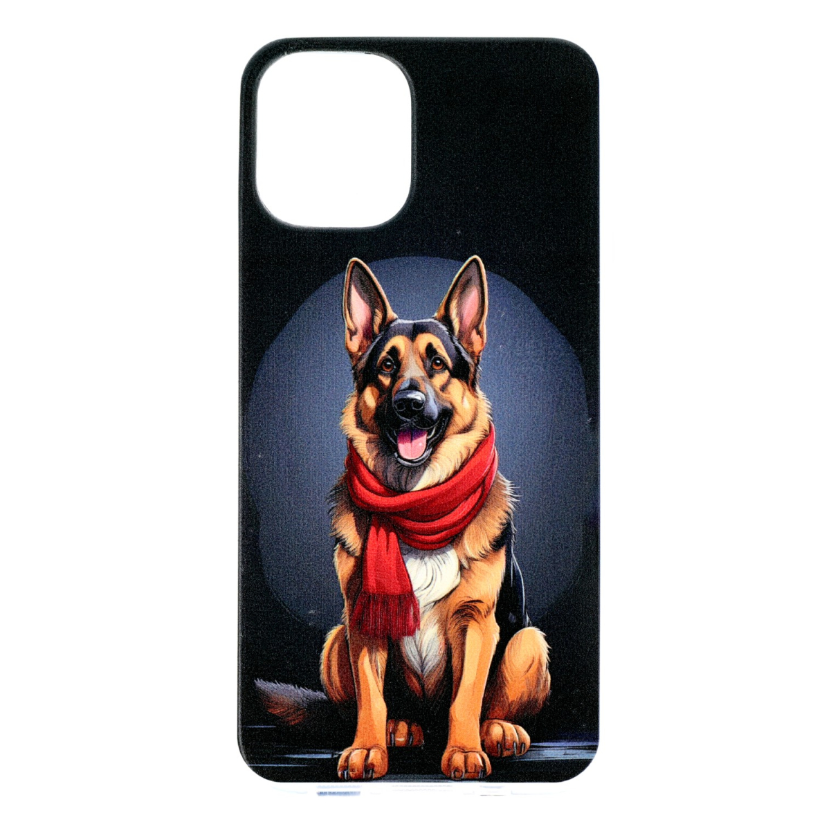 Iphone 12 MINI clear nugarėlė German Shepherd With A Scarf Design00325