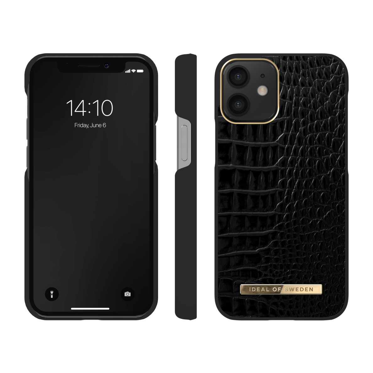 iPhone 12 MINI iDeal Of Sweden nugarėlė Neo Noir Croco 2