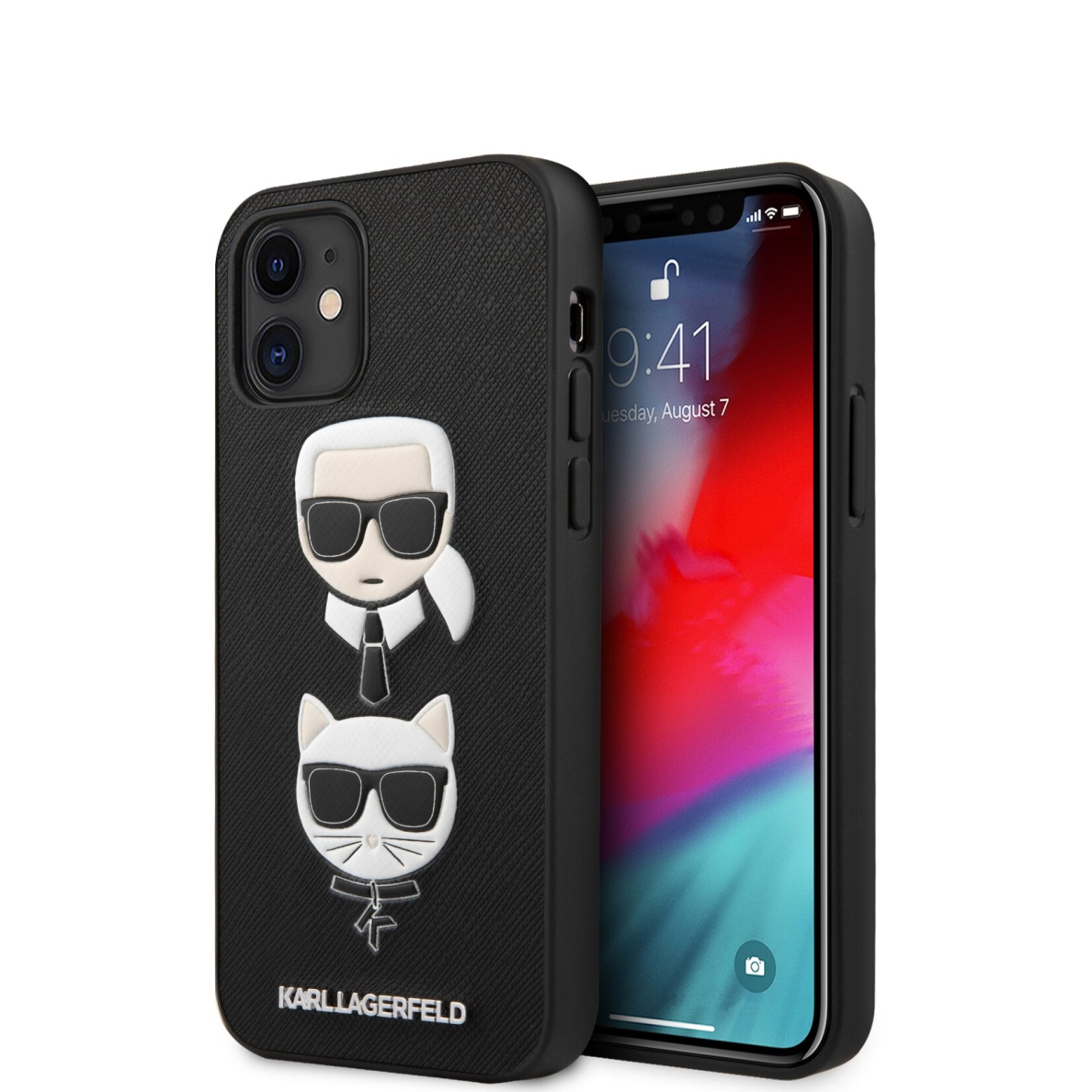 iPhone 12 MINI juoda KARL LAGERFELD nugarėlė KLHCP12SSAKICKCBK