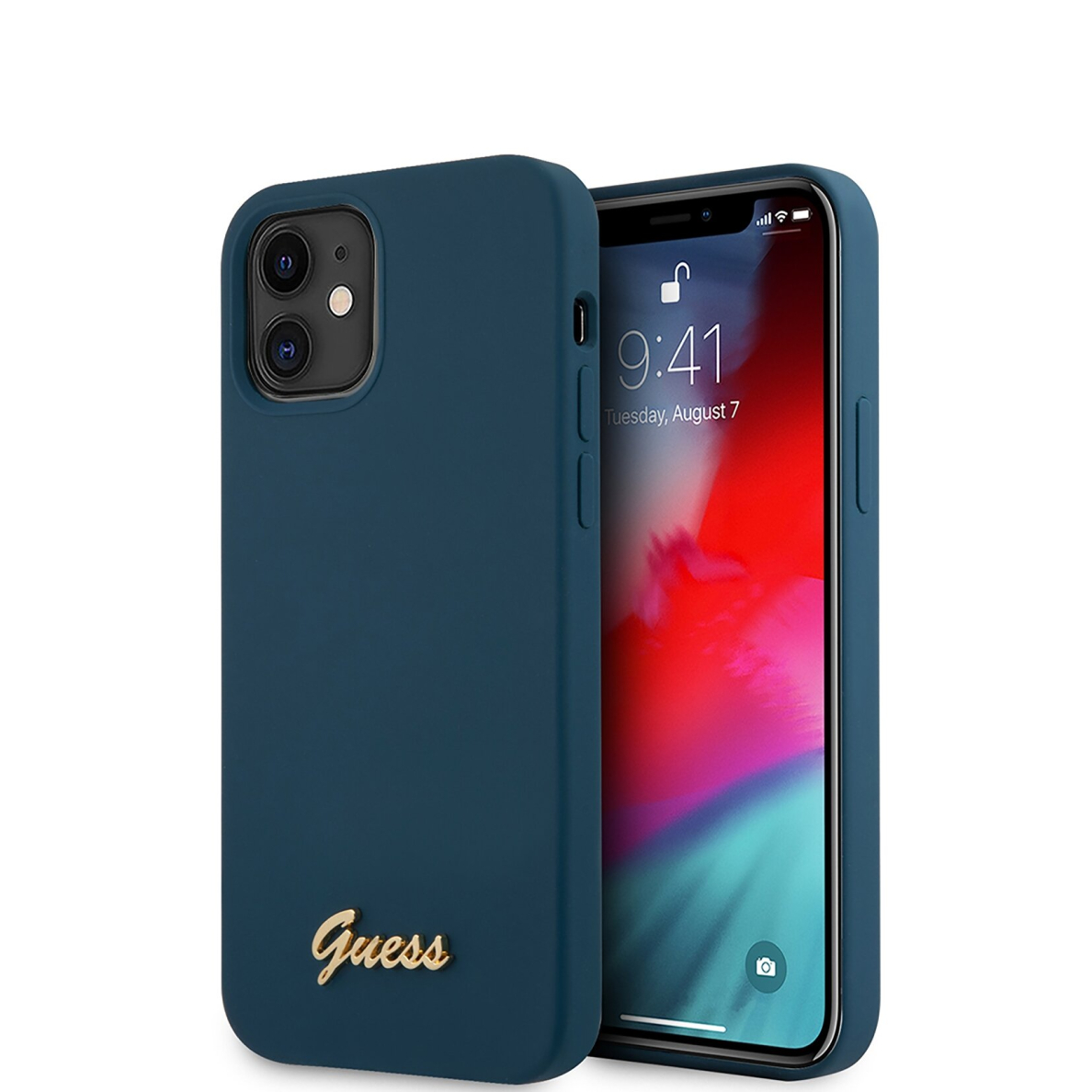 iPhone 12 MINI mėlyna GUESS nugarėlė GUHCP12SLSLMGBL