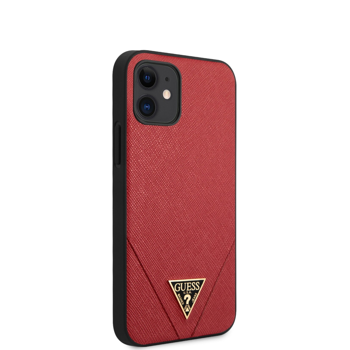 iPhone 12 MINI raudona GUESS nugarėlė GUHCP12SVSATMLRE 4