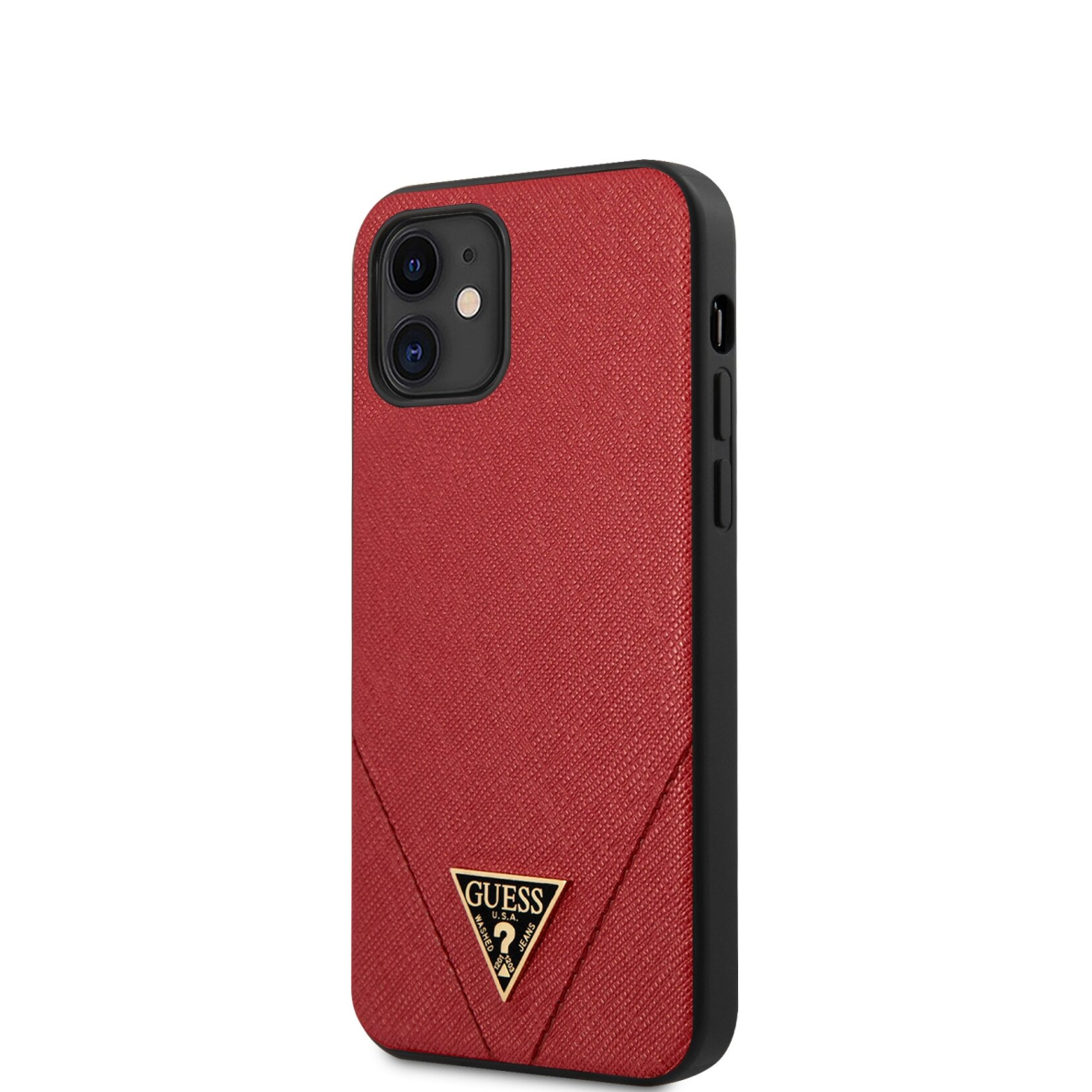 iPhone 12 MINI raudona GUESS nugarėlė GUHCP12SVSATMLRE 3
