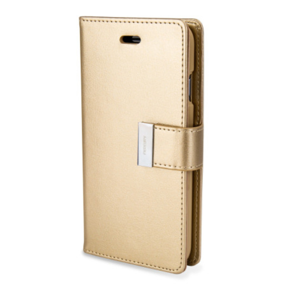 iPhone 12 PRO MAX aukso spalvos MERCURY RICH DIARY dėklas