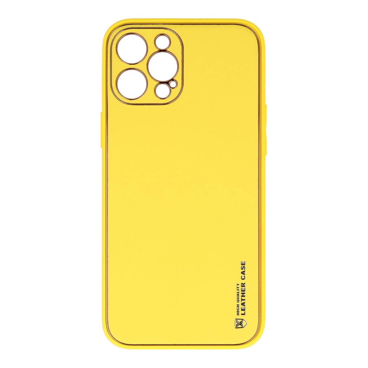 iPhone 12 PRO MAX geltona SULADA LEATHER nugarėlė