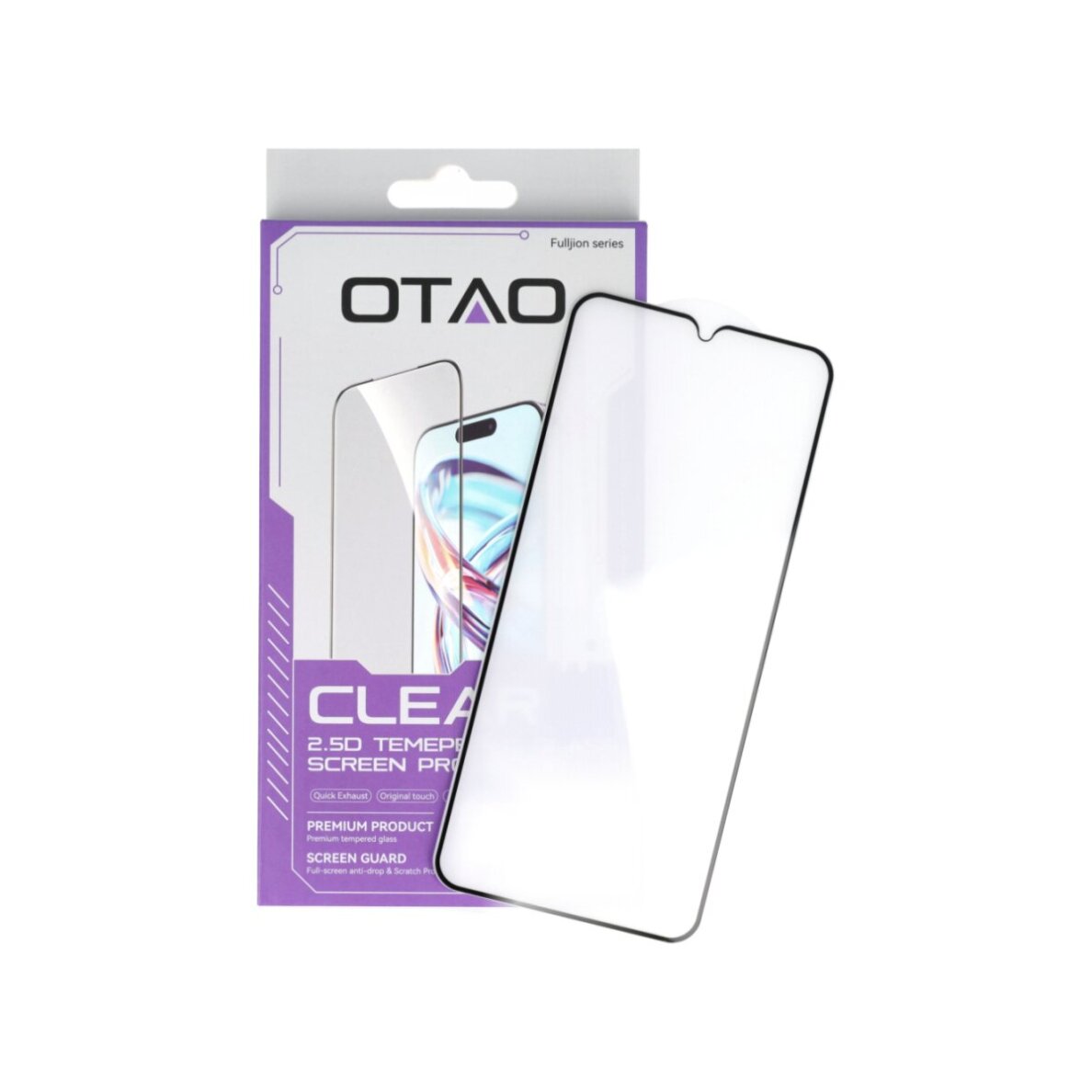 iPhone 13 / 13 PRO / 14 / 16e black pilnas OTAO apsauginis stiklas