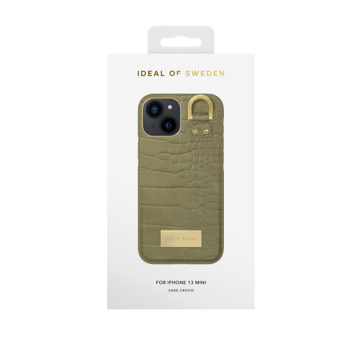 iPhone 13 MINI iDeal Of Sweden nugarėlė su grandinėle Sage Croco 1