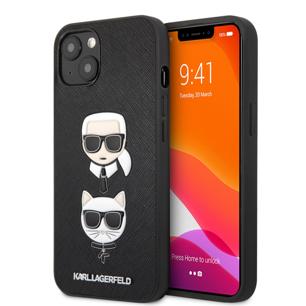 iPhone 13 MINI juoda KARL LAGERFELD nugarėlė KLHCP13SSAKICKCBK