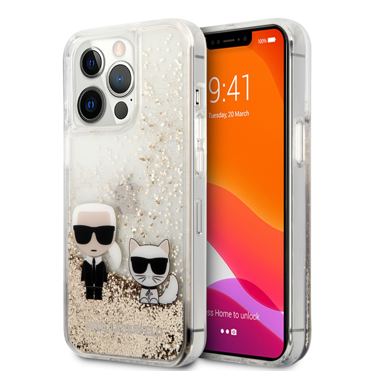 iPhone 13 PRO aukso spalvos water KARL LAGERFELD nugarėlė KLHCP13LGKCD iPhone 13 PRO aukso spalvos water KARL LAGERFELD nugarėlė KLHCP13LGKCD
