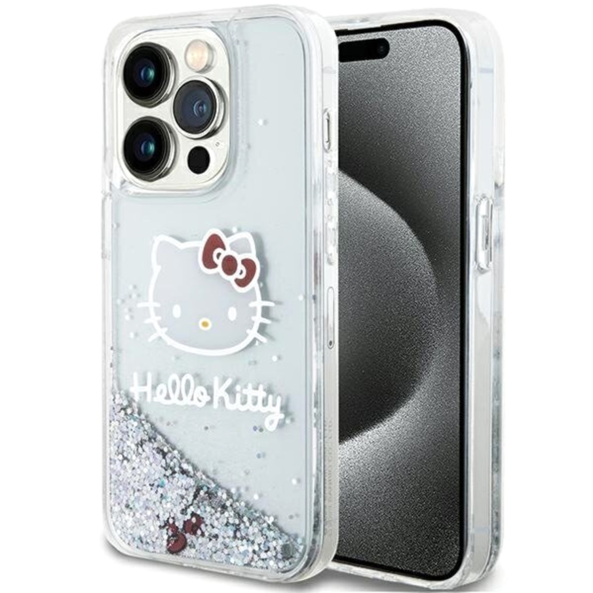 iPhone 13 PRO Liquid Glitter Electroplating Head Logo HELLO KITTY nugarėlė