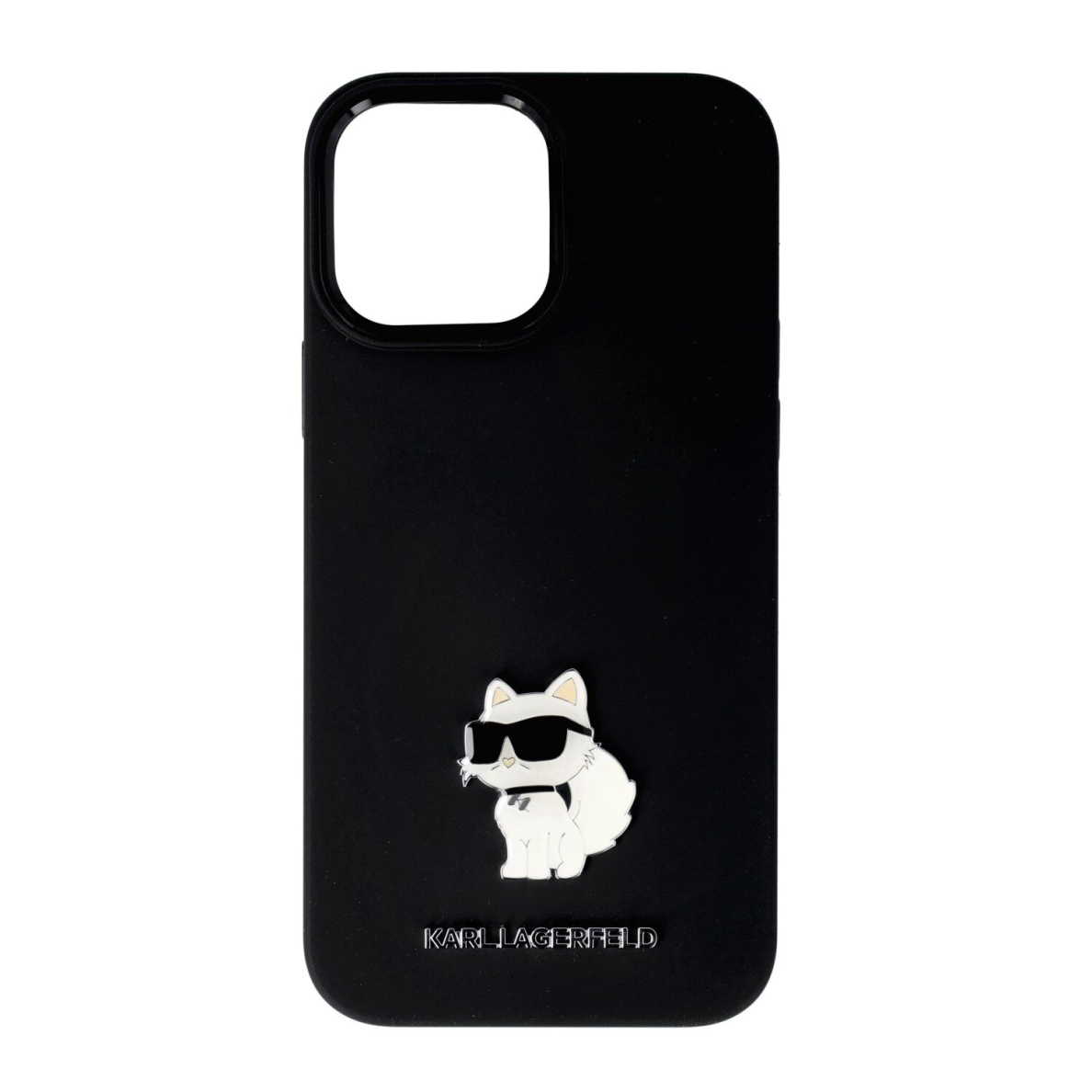 iPhone 13 PRO MAX black Silicone C Metal Pin KARL LAGERFELD nugarėlė