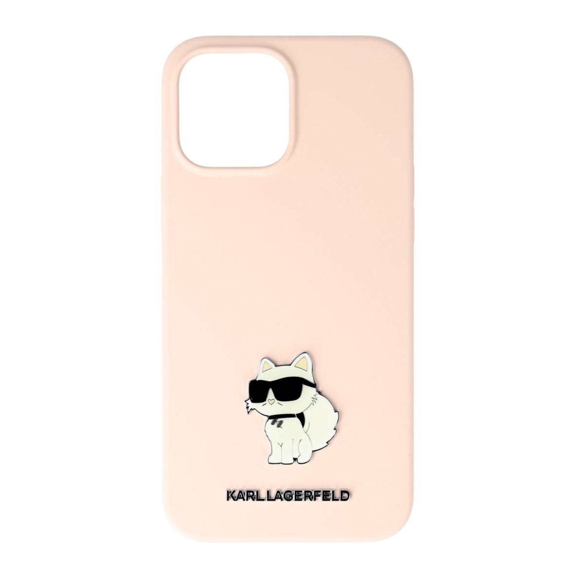 iPhone 13 PRO MAX pink Silicone C Metal Pin KARL LAGERFELD nugarėlė