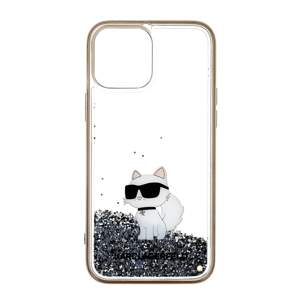 iPhone 13 PRO MAX transparent Liquid Glitter KARL LAGERFELD nugarėlė
