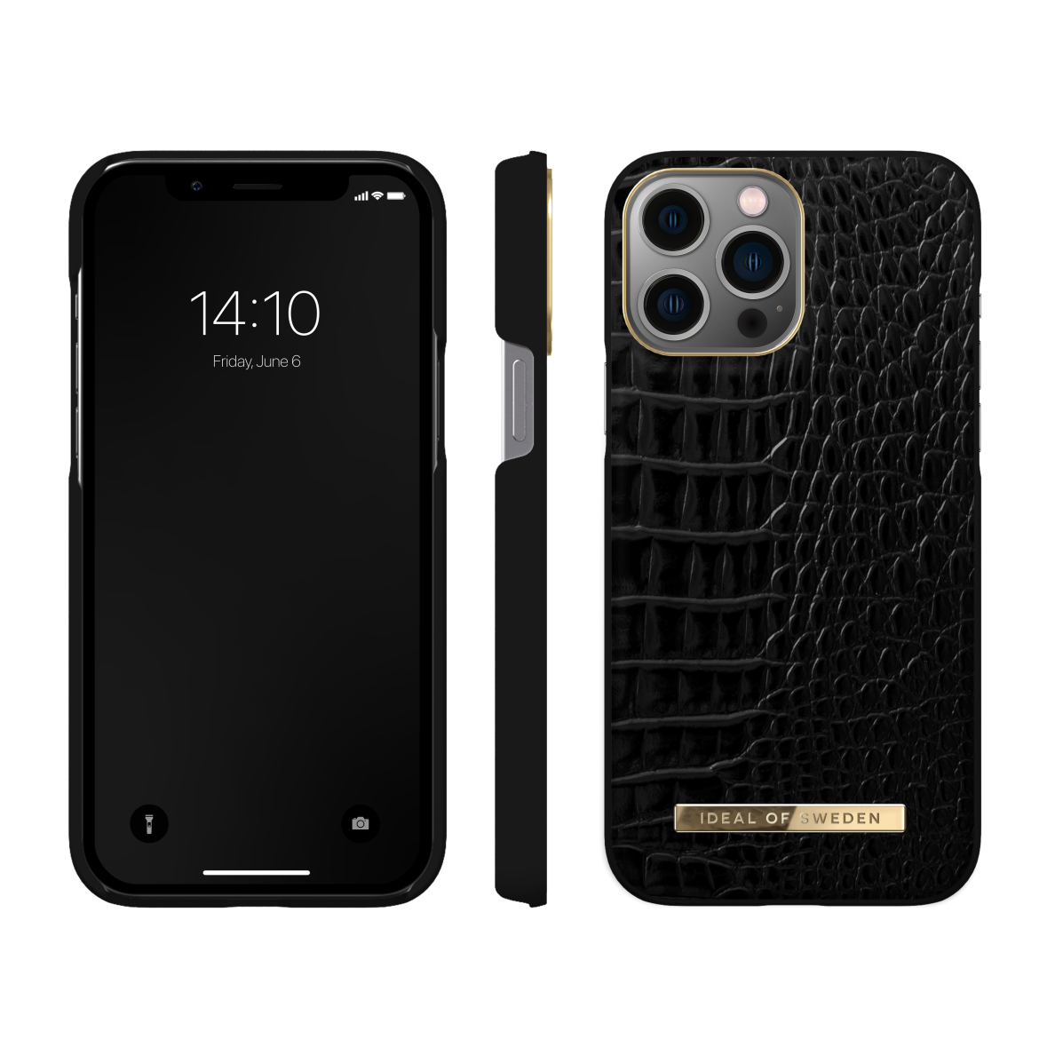 iPhone 13 PRO MAX / 12 PRO MAX iDeal Of Sweden nugarėlė Neo Noir Croco 1