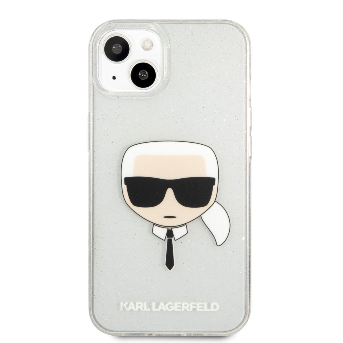 iPhone 13 sidabro spalvos glitter KARL LAGERFELD nugarėlė KLHCP13MKHTUGLS 2