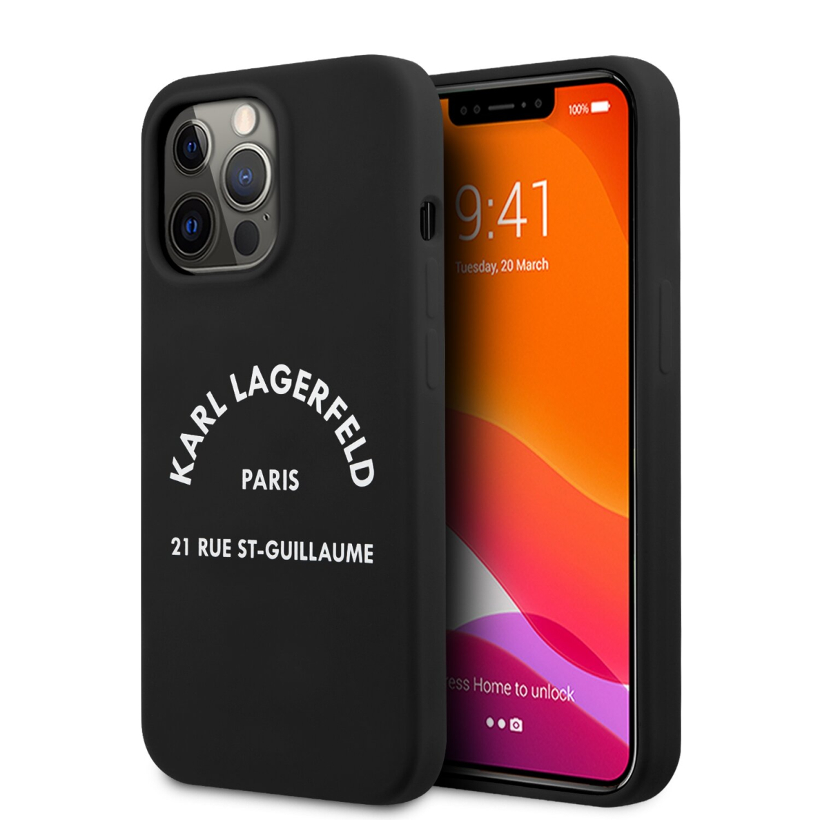 iPhone 13 PRO juoda KARL LAGERFELD nugarėlė KLHCP13LSLSGRBK