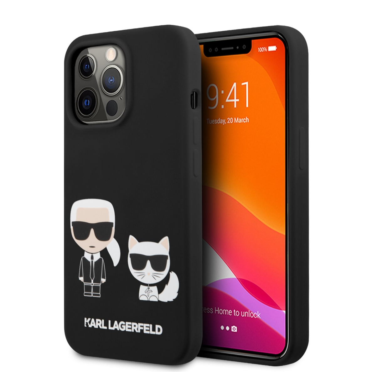 iPhone 13 PRO juoda KARL LAGERFELD nugarėlė KLHCP13LSSKCK