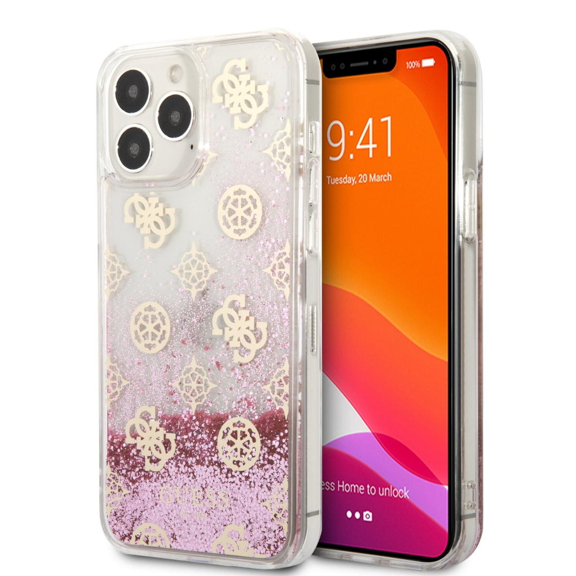 iPhone 13 PRO rožinė water GUESS nugarėlė GUHCP13LLGPEPI