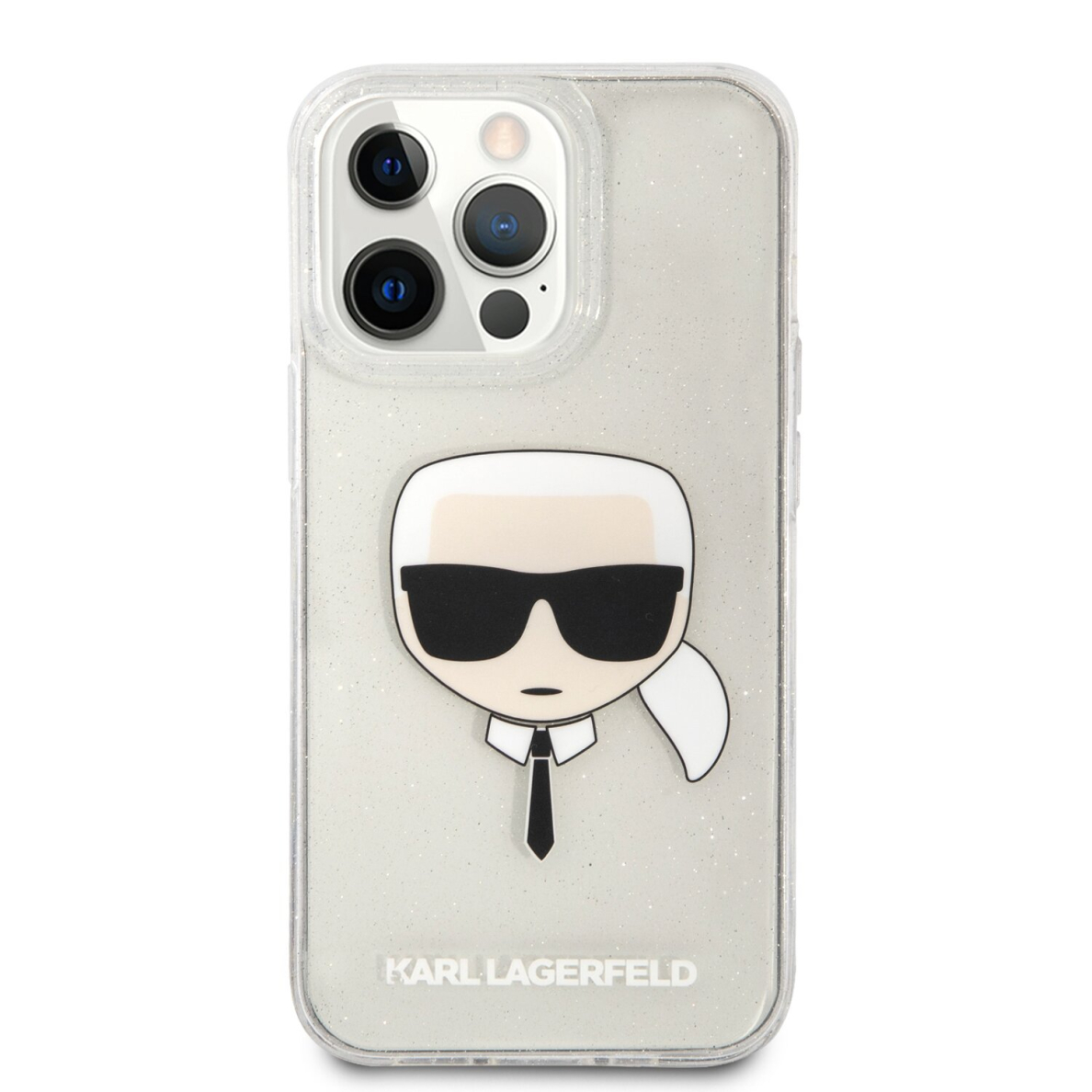iPhone 13 PRO sidabro spalvos glitter KARL LAGERFELD nugarėlė KLHCP13LKHTUGLS 2