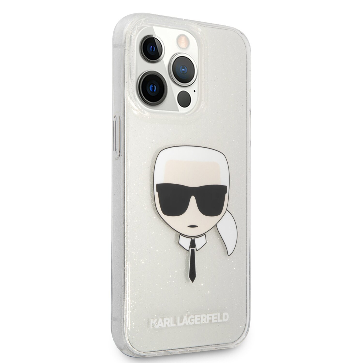 iPhone 13 PRO sidabro spalvos glitter KARL LAGERFELD nugarėlė KLHCP13LKHTUGLS 4