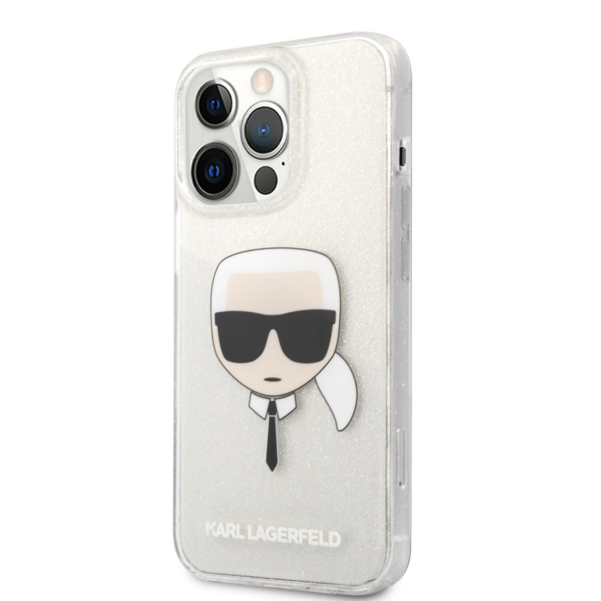 iPhone 13 PRO sidabro spalvos glitter KARL LAGERFELD nugarėlė KLHCP13LKHTUGLS 3