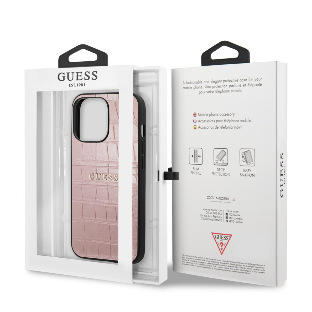 iPhone 13 PRO šviesiai rožinė GUESS nugarėlė GUHCP13LPCRBPI 7