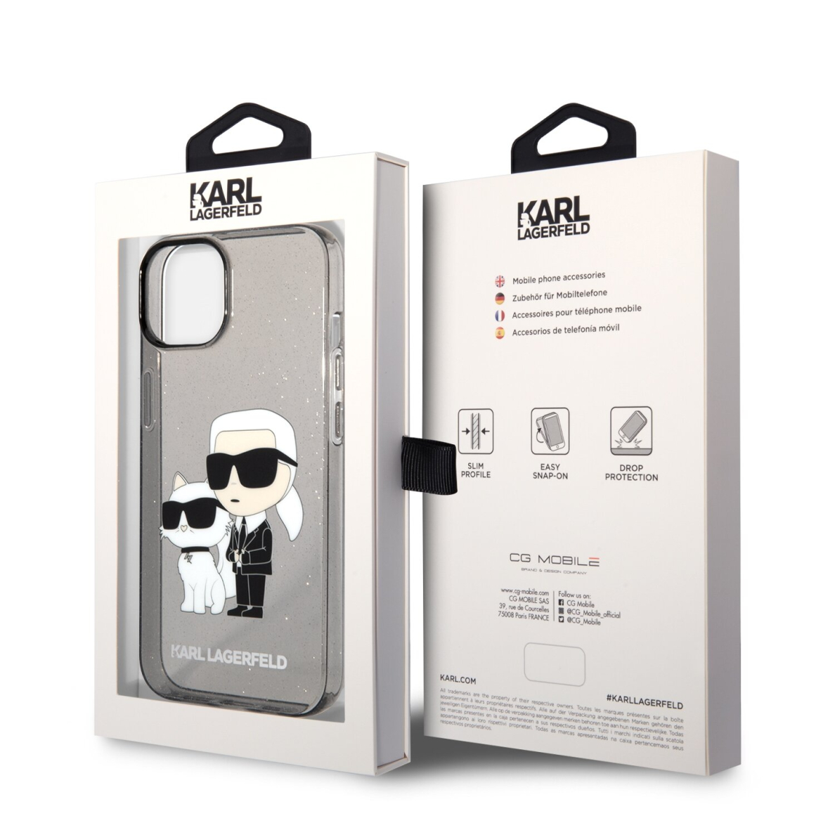 iPhone 14/13 black NFT IML Glitter KARL LAGERFELD nugarėlė 7