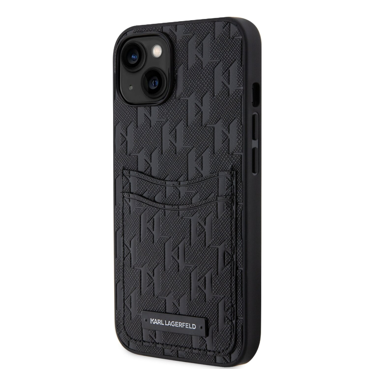 iPhone 14/13 black Saffiano Monogram Card Slot KARL LAGERFELD nugarėlė 2