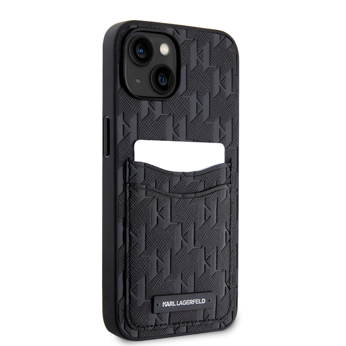 iPhone 14/13 black Saffiano Monogram Card Slot KARL LAGERFELD nugarėlė 4