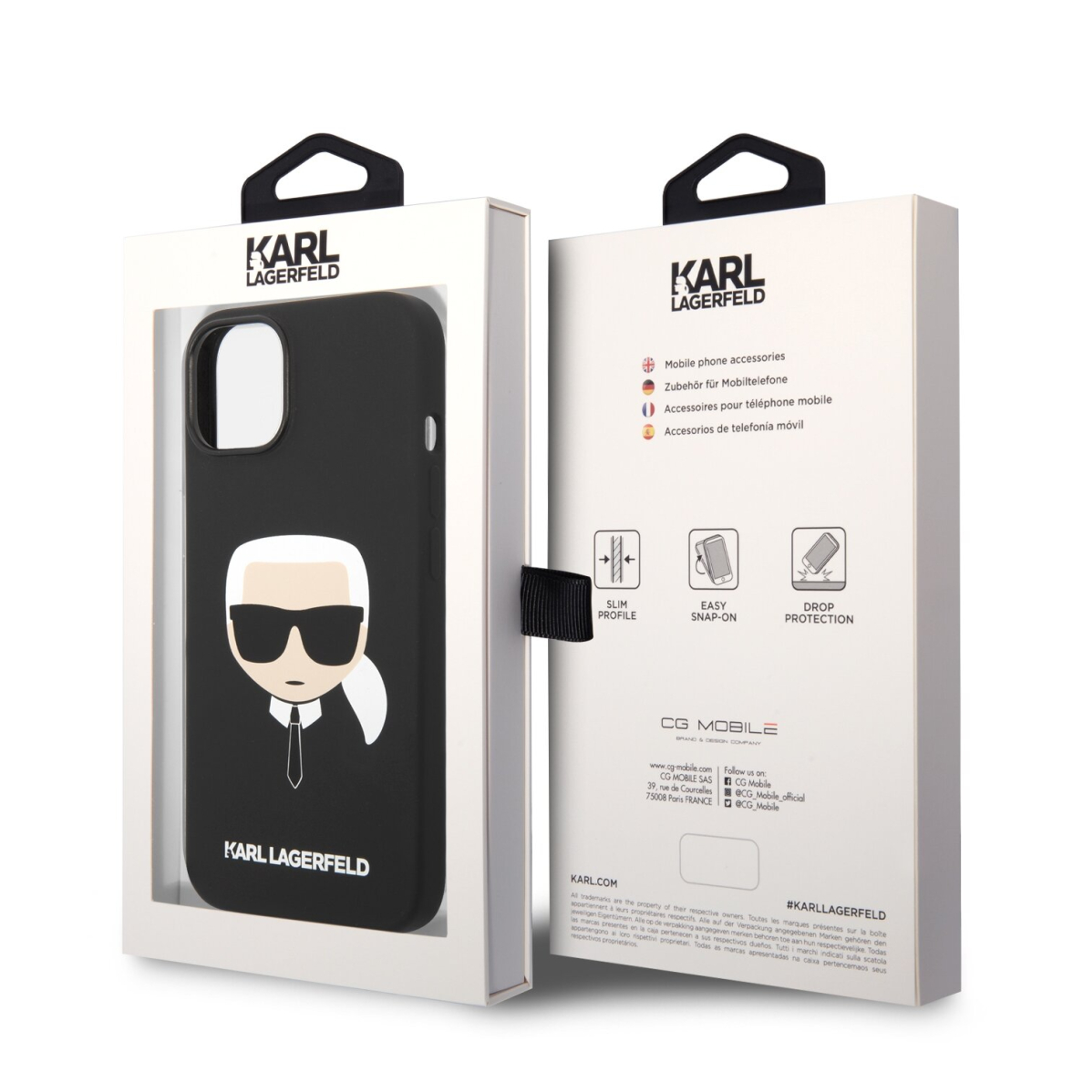 iPhone 14 PLUS juoda KARL LAGERFELD nugarėlė KLHCP14MSLKHBK 7