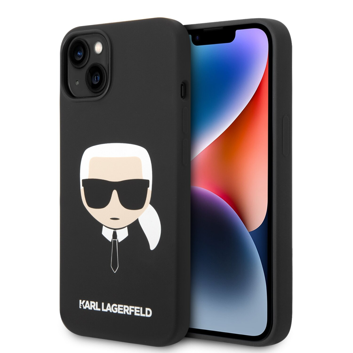 iPhone 14 PLUS juoda KARL LAGERFELD nugarėlė KLHCP14MSLKHBK