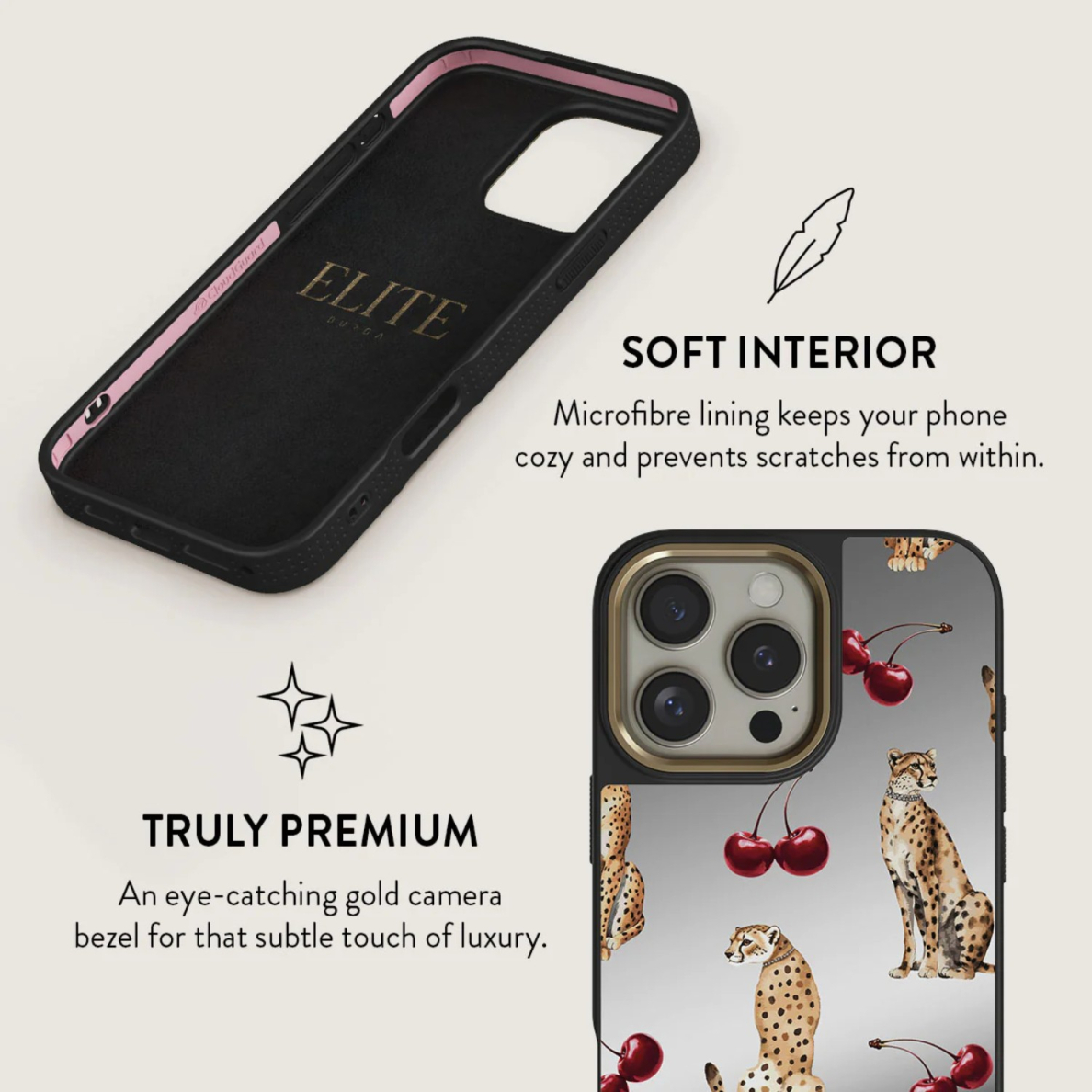 iPhone 14 PRO Elite Mirror Gold Magsafe Cougar BURGA nugarėlė 6