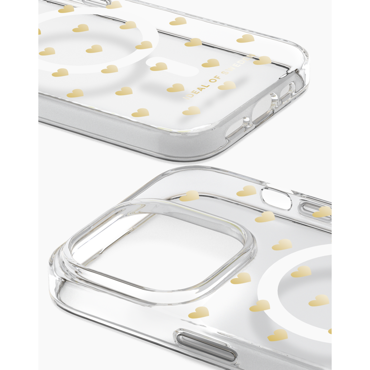 iPhone 14 PRO iDeal Of Sweden Clear MagSafe nugarėlė Golden Hearts 1