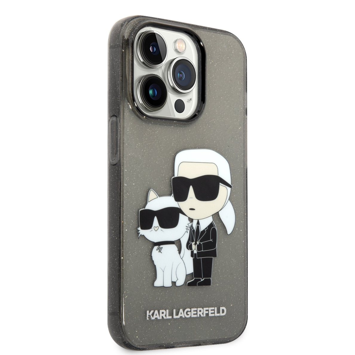 iPhone 14 PRO MAX black NFT IML Glitter KARL LAGERFELD nugarėlė 4