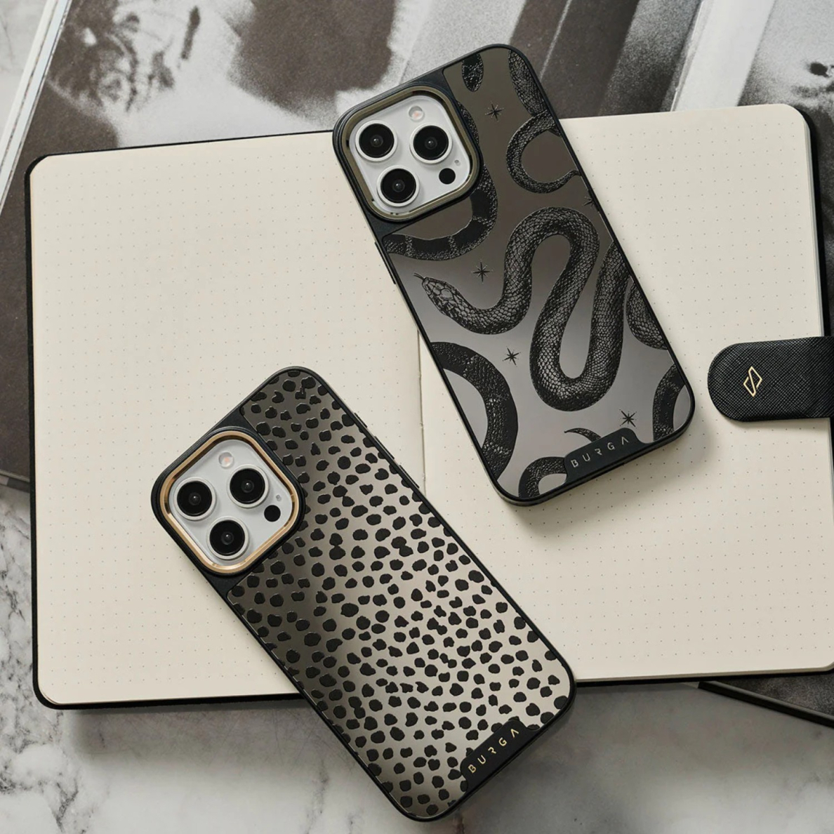 iPhone 14 PRO MAX Elite Mirror Gunmetal Magsafe Almond Latte BURGA nugarėlė 10