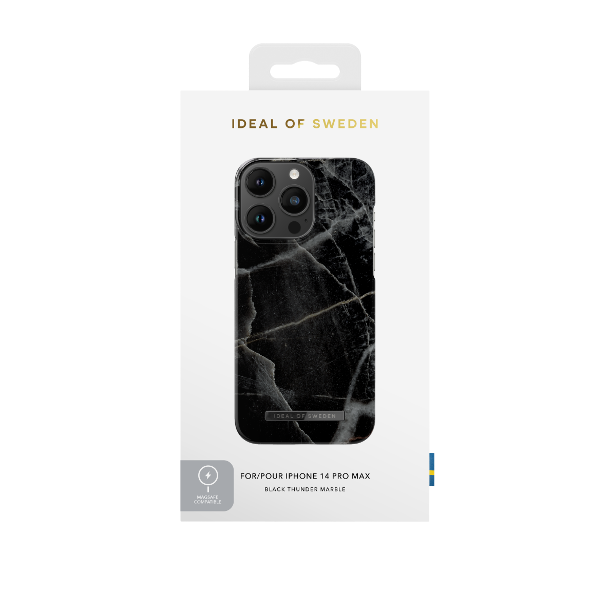 iPhone 14 PRO MAX iDeal Of Sweden MagSafe nugarėlė Black Thunder Marble 3