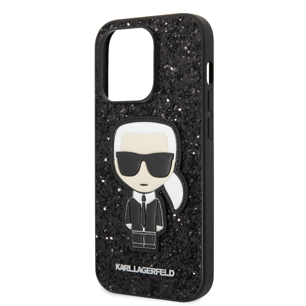 iPhone 14 PRO MAX juoda glitter KARL LAGERFELD nugarėlė KLHCP14XGFKPK 5